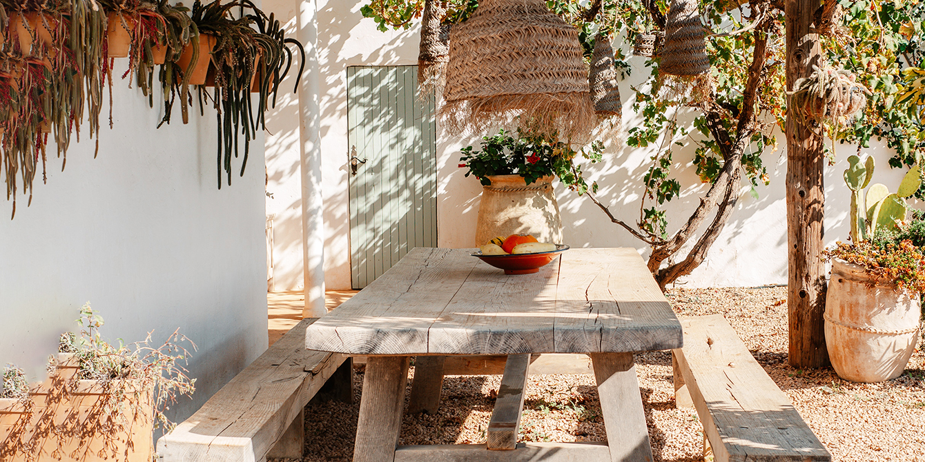 Petit banc de jardin en bois et fer forgé meuble mexicain