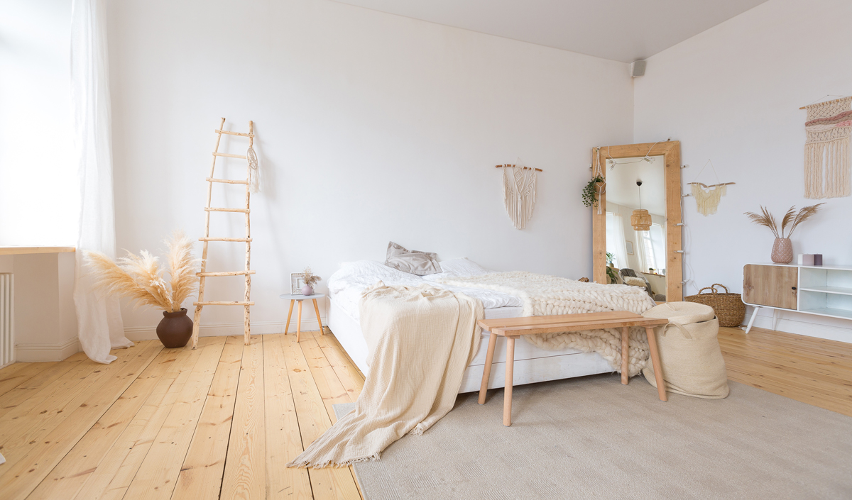 La chambre scandinave aux tons clairs